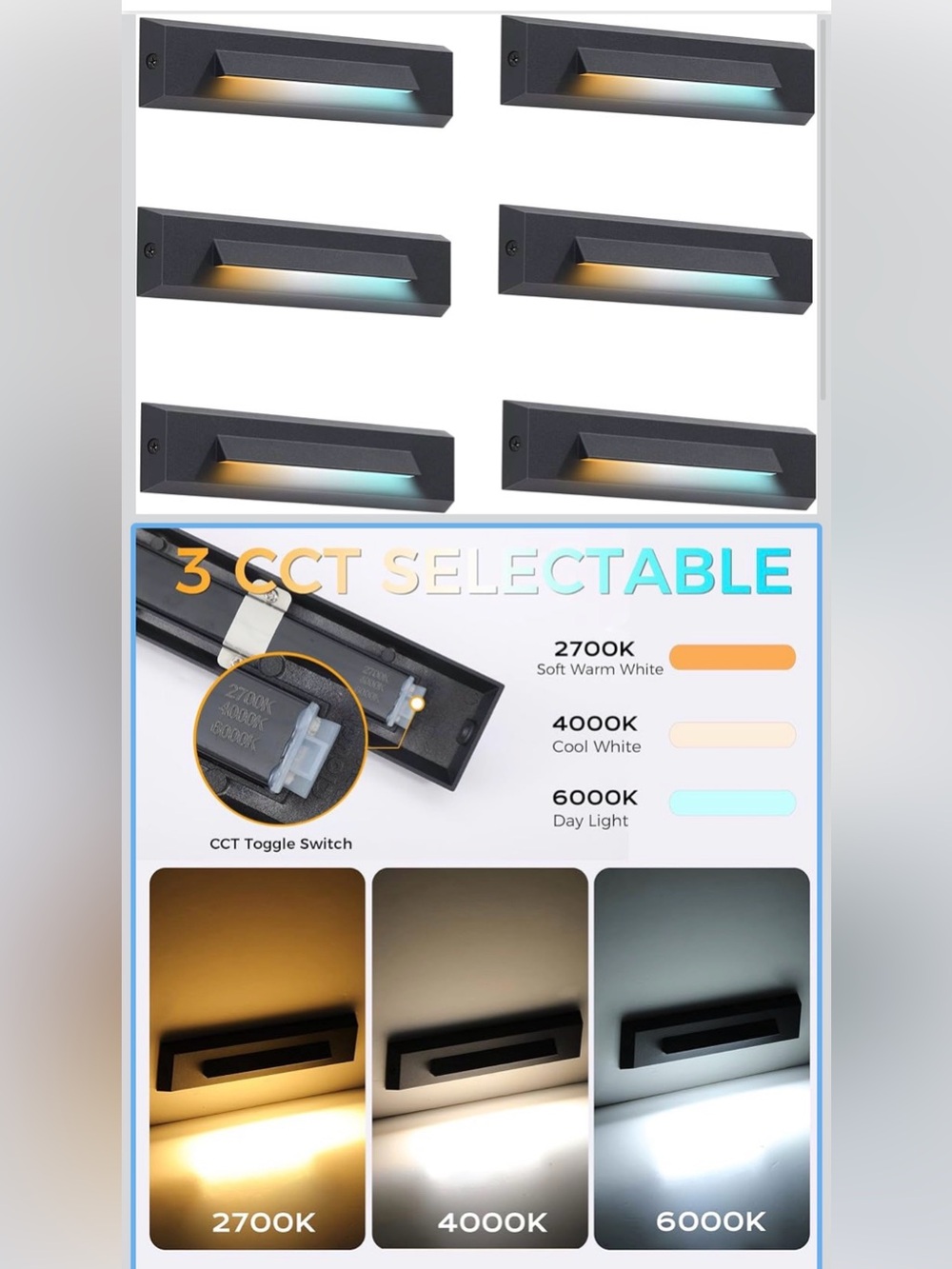 Cloudy Bay Pack of 6 Outdoor Step Lights